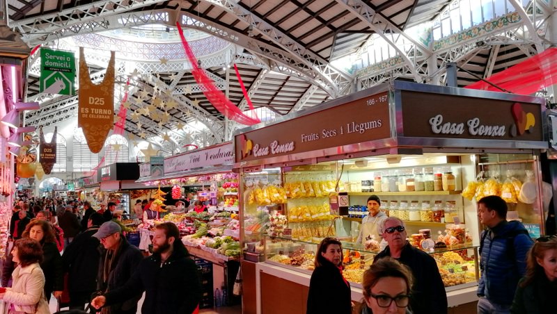 Markthalle Valencia Spanien mit dem Wohnmobil